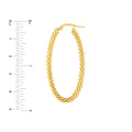 Oval Rope Twist Hoop Earrings
