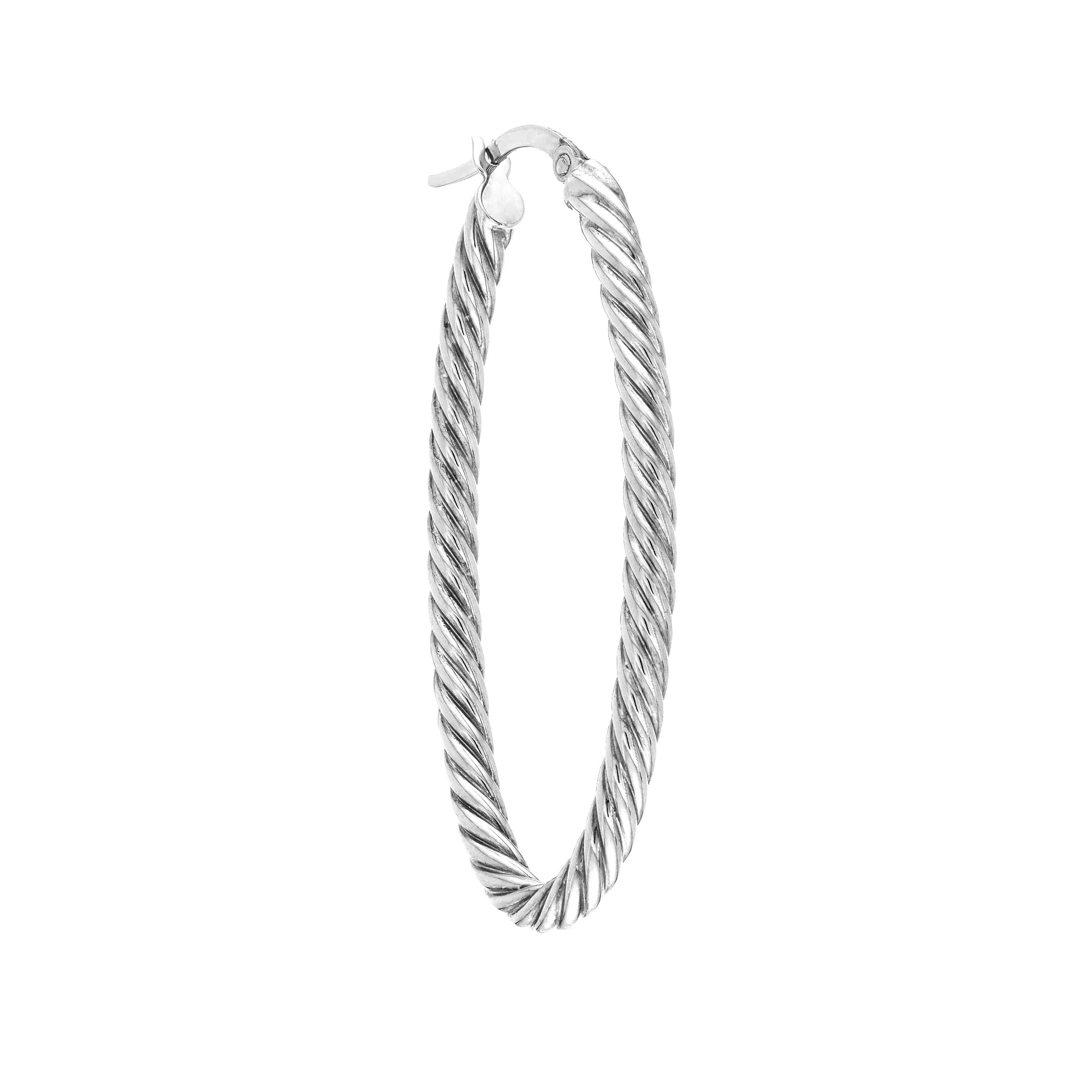 Oval Rope Twist Hoop Earrings