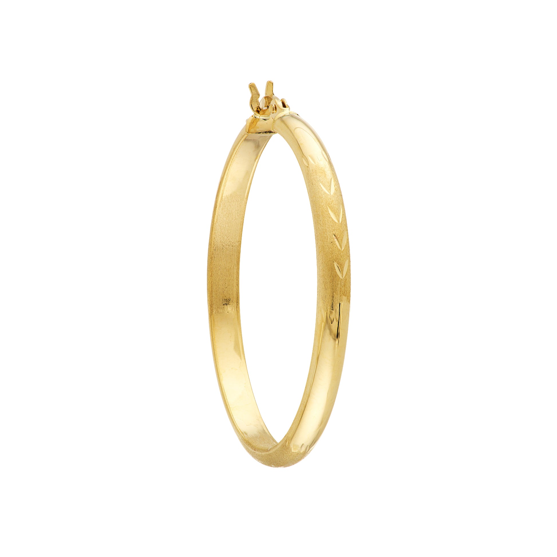 3x35 Half Round D/C Florentine Hoop Earrings