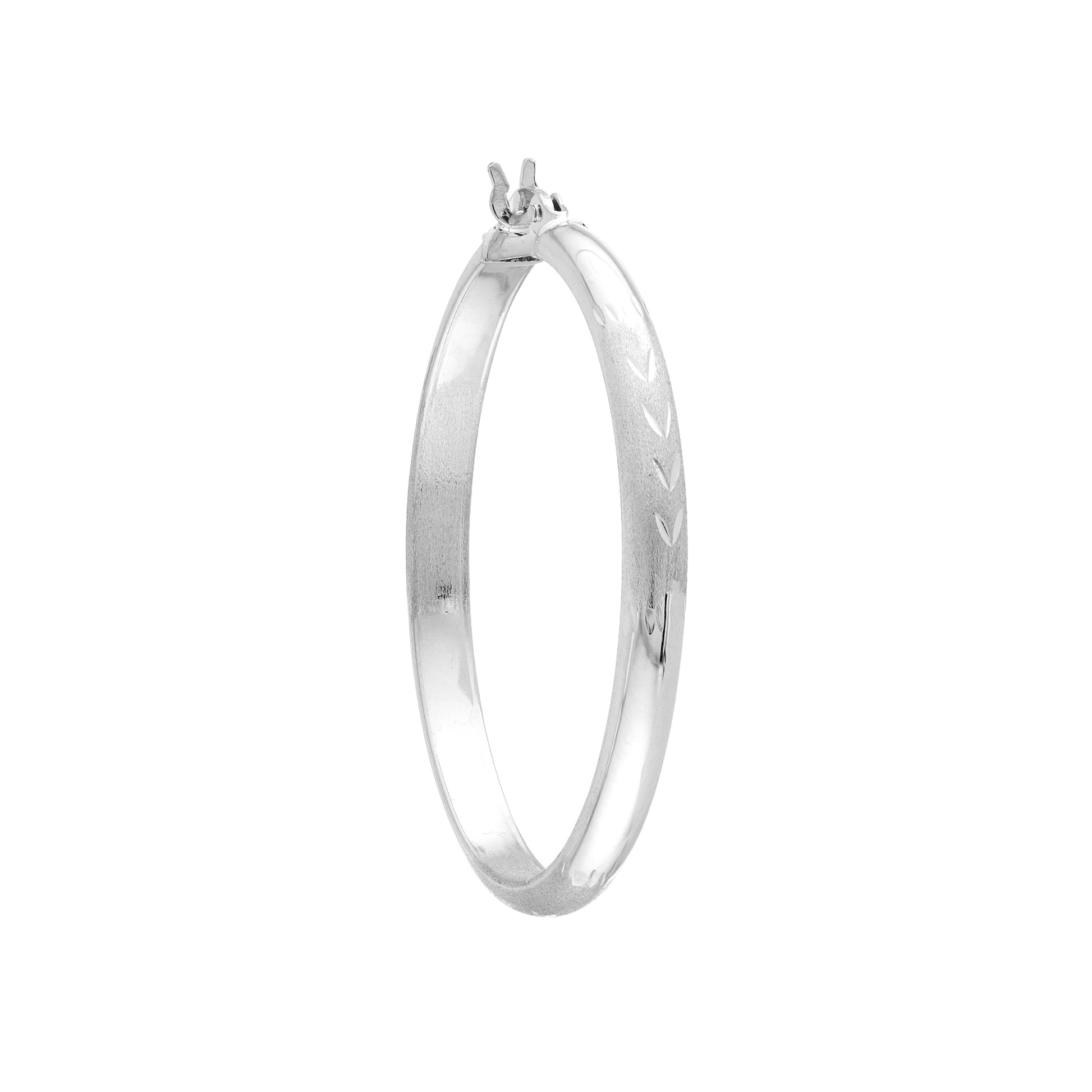 3x35 Half Round D/C Florentine Hoop Earrings