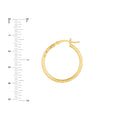2mm x 25mm Diamond-Cut Hoop Earrings