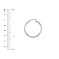 3x35mm Full Diamond-Cut Hoop Earrings