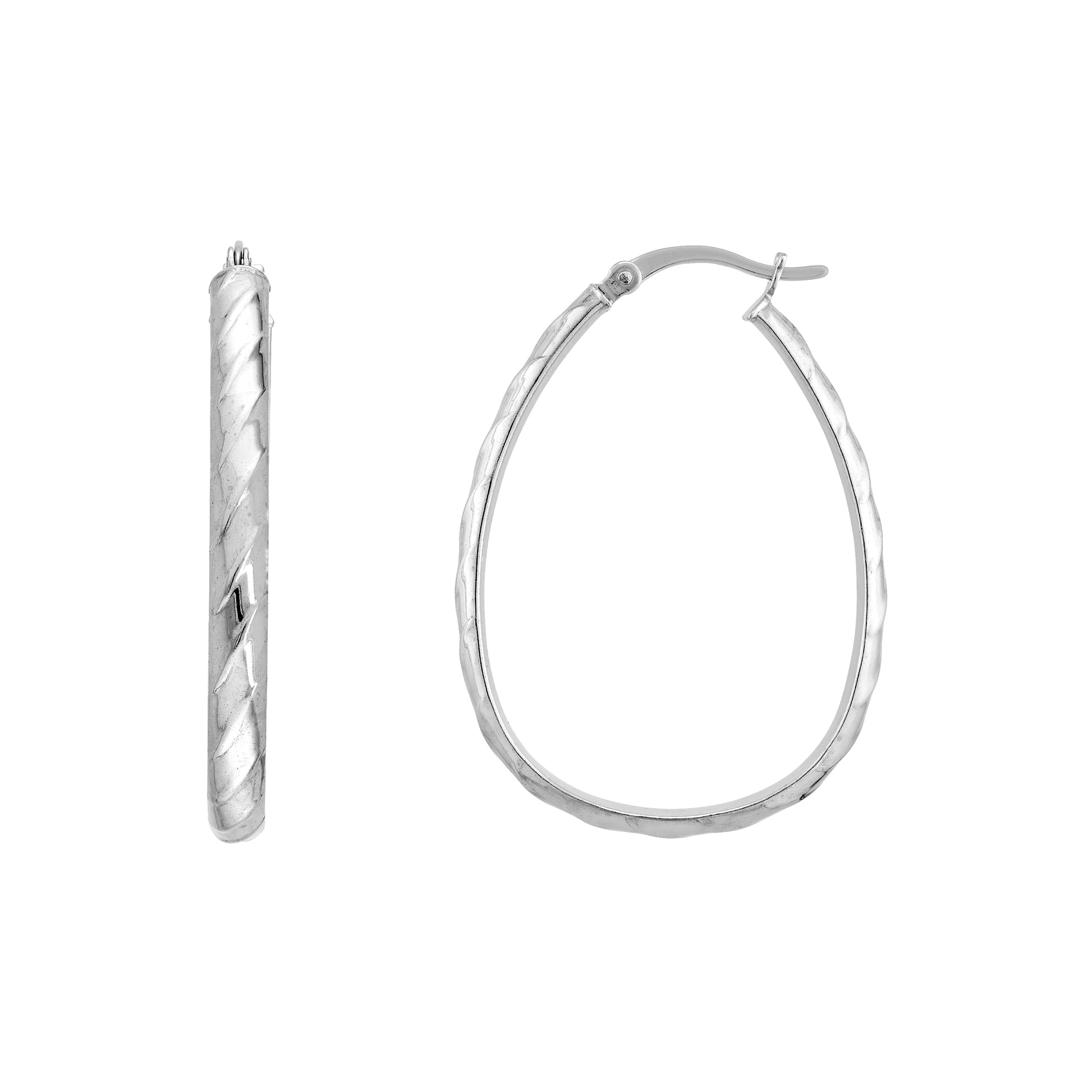 Twist Oval Hoop Earrings