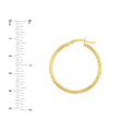 2mm x 30mm Diamond-Cut Hoop Earrings
