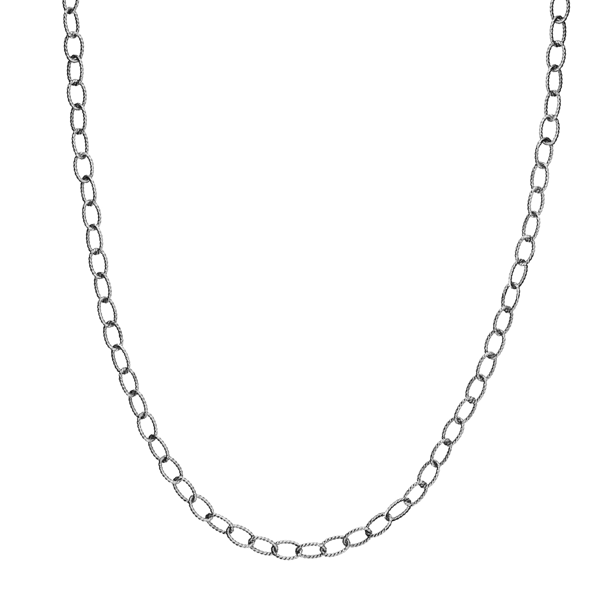 Sterling Silver 4.85mm Oxidized Twisted Oval Link PSL