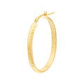 3mm x 32mm Diamond-Cut Oval Hoop Earrings