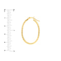 3mm x 32mm Diamond-Cut Oval Hoop Earrings