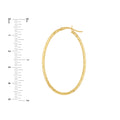 3mm x 42mm Diamond-Cut Oval Hoop Earrings
