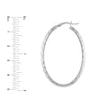 4mm x 42mm Diamond-Cut Oval Hoop Earrings