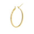 4mm x 42mm Diamond-Cut Oval Hoop Earrings