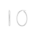 4mm x 42mm Diamond-Cut Oval Hoop Earrings