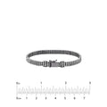 Plated Sterling Silver Triple CZ Row Bracelet