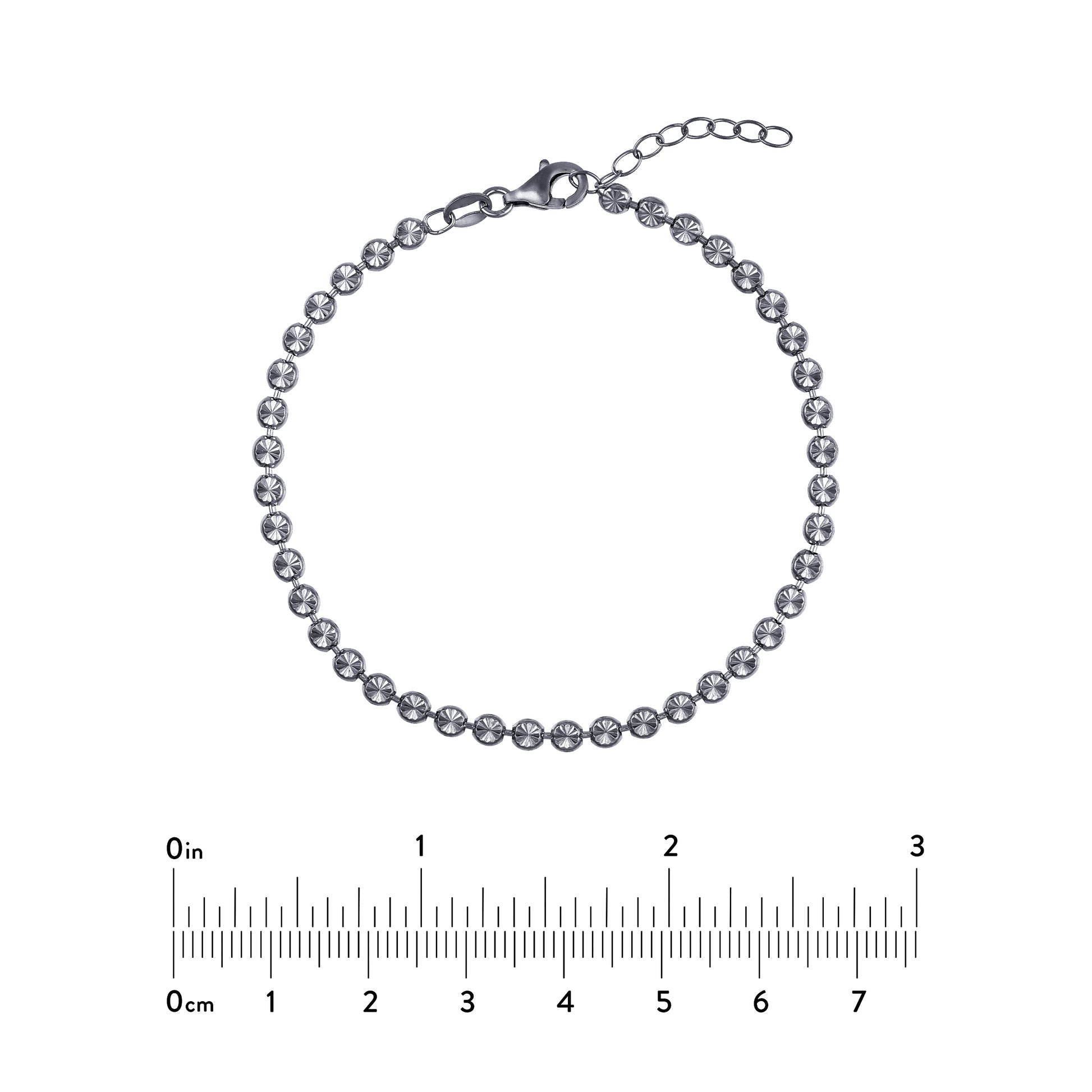 SS 3.5mm D/C Bead Adjustable Bracelet