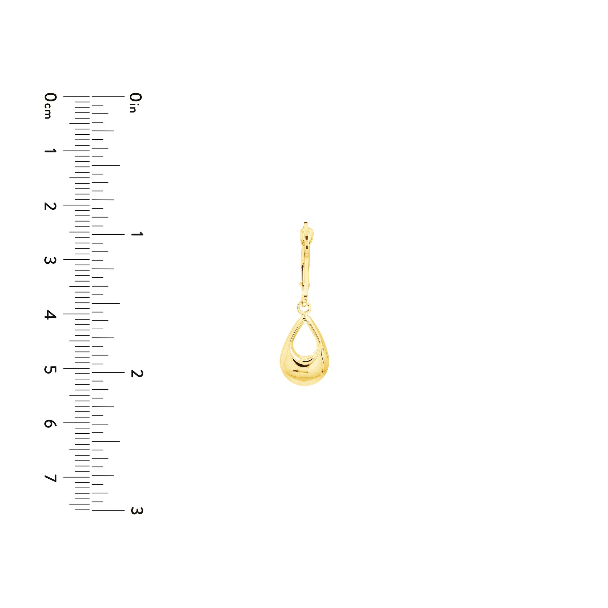 Puffy Teardrop Dangle Earrings on Leverback