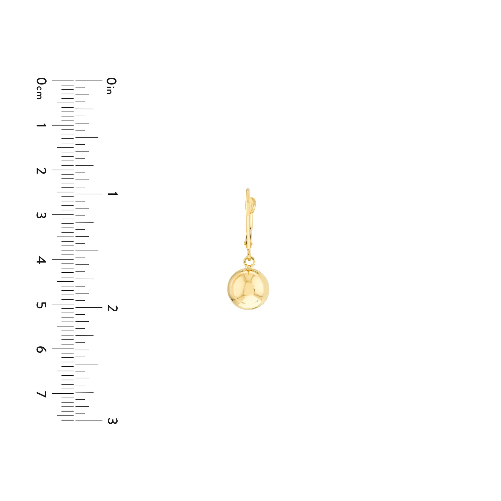 10mm Polished Ball Earrings on Leverback