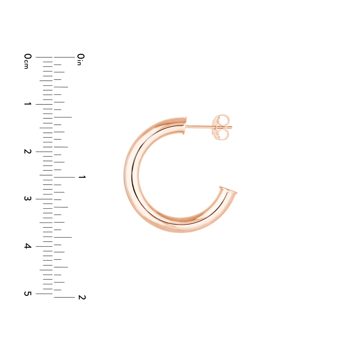 4mm x 25mm Tube Hoop Earrings