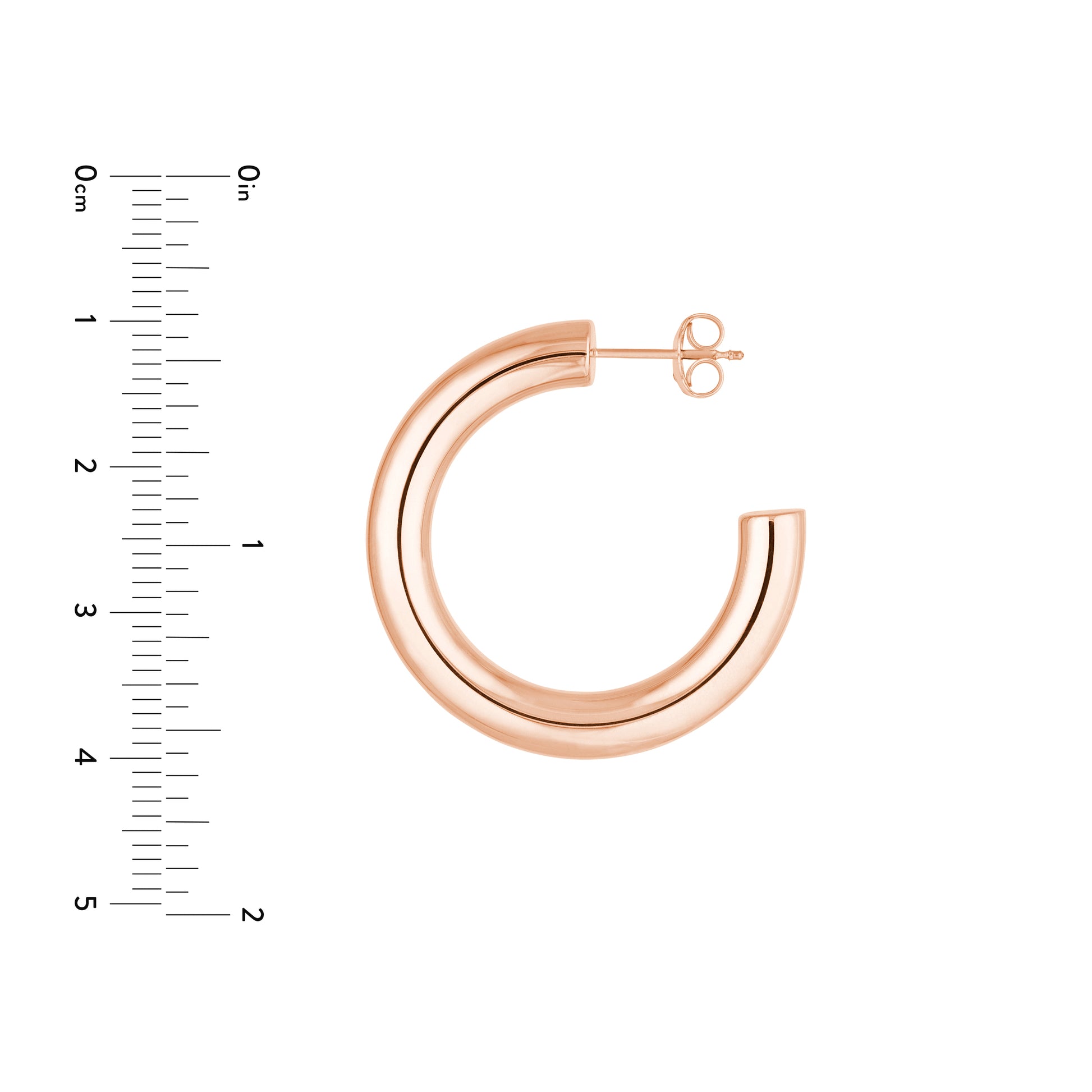 5mm x 30mm Tube Hoop Earrings
