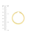 3mm x 40mm Square Tube Hoop Earrings
