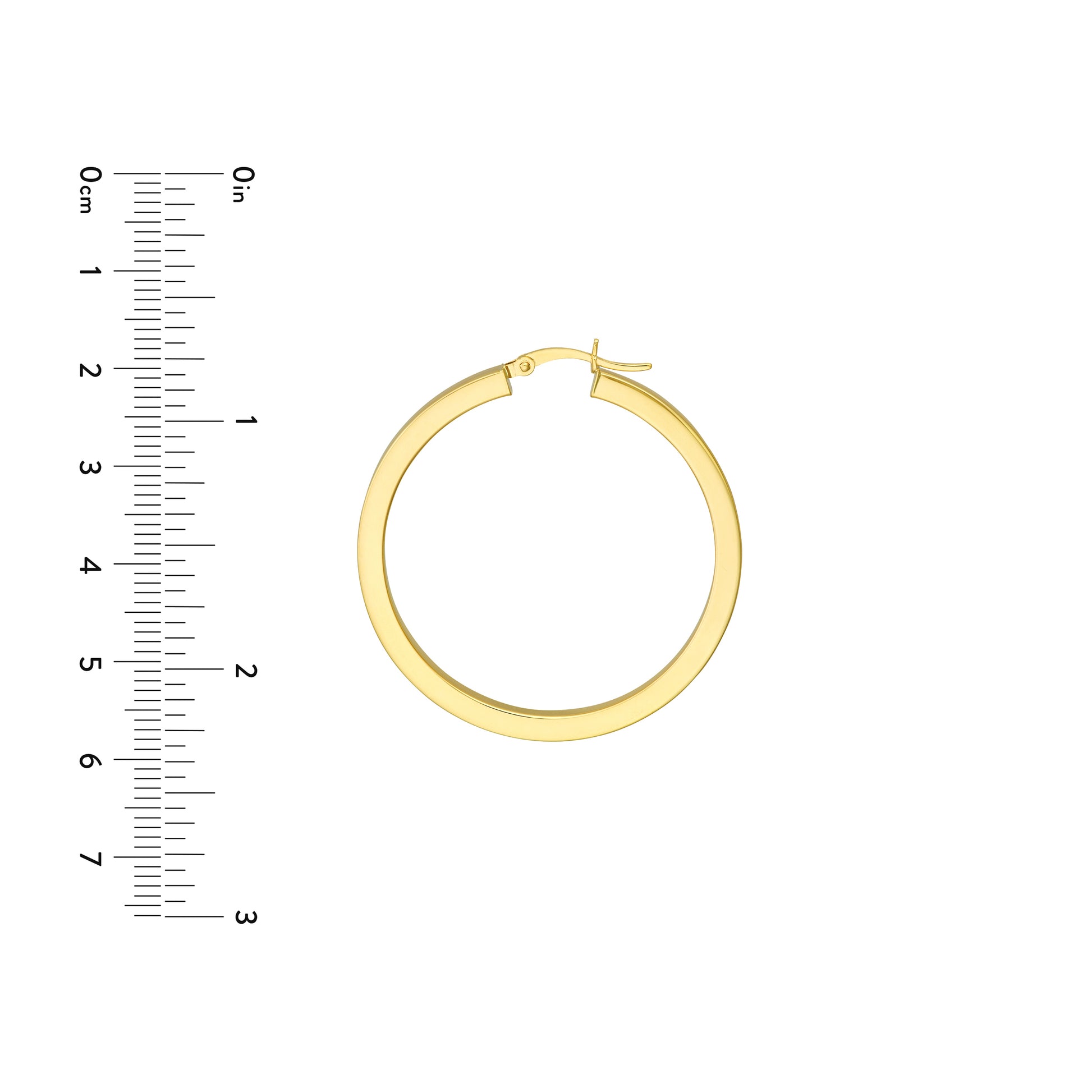 3mm x 40mm Square Tube Hoop Earrings