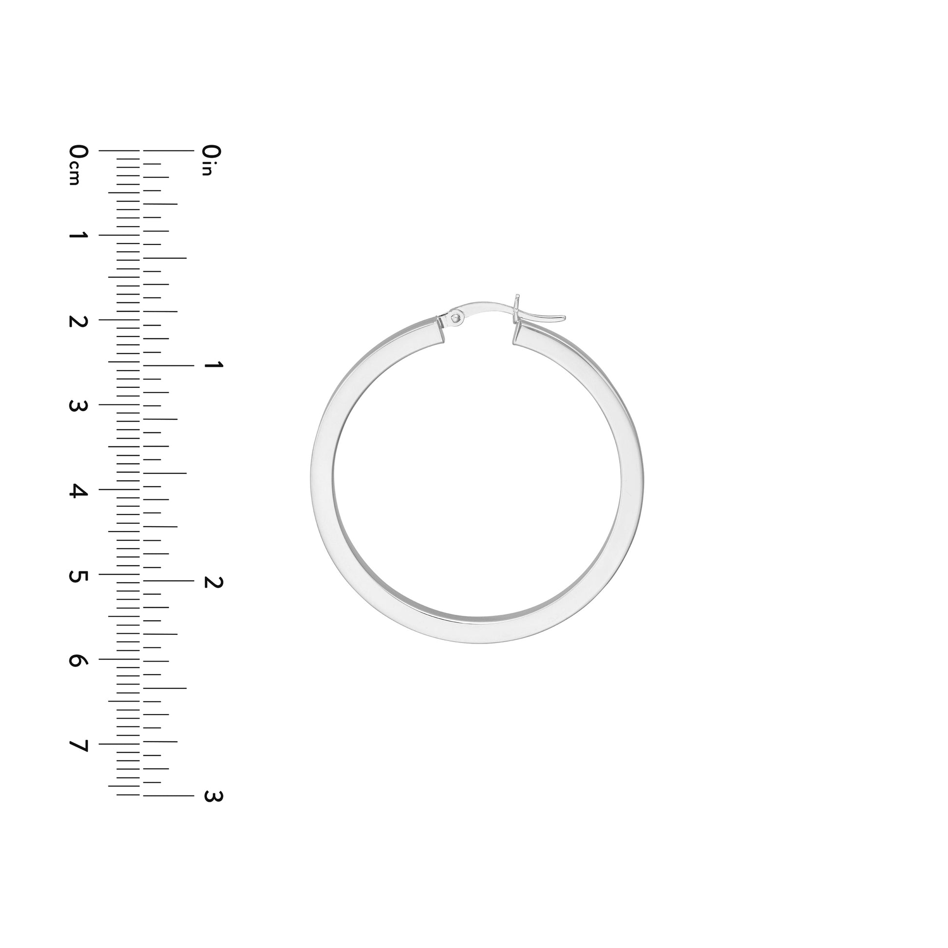 3mm x 40mm Square Tube Hoop Earrings