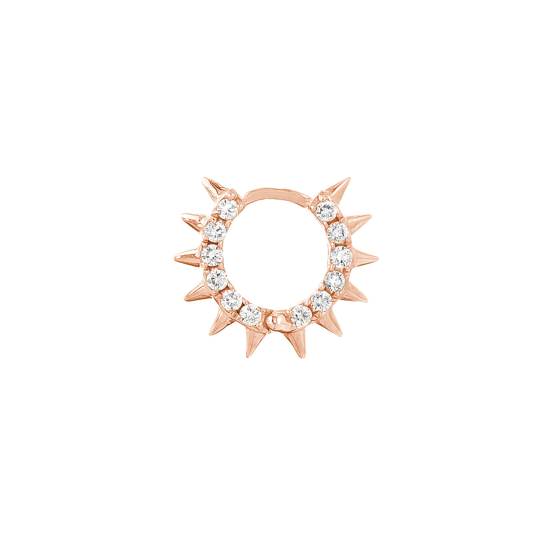 Pavé Diamond Sides Spiked Huggie Earrings