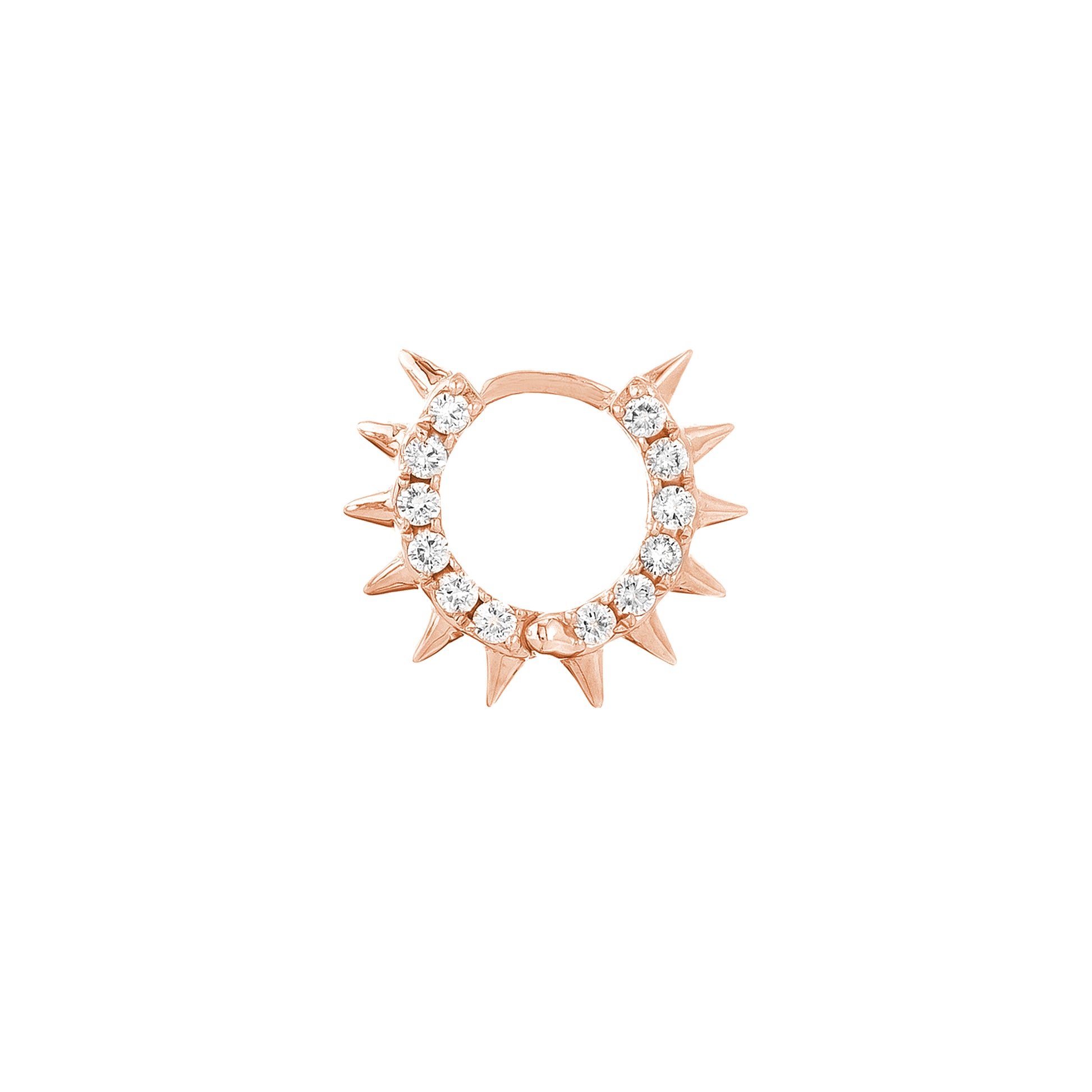 Pavé Diamond Sides Spiked Huggie Earrings