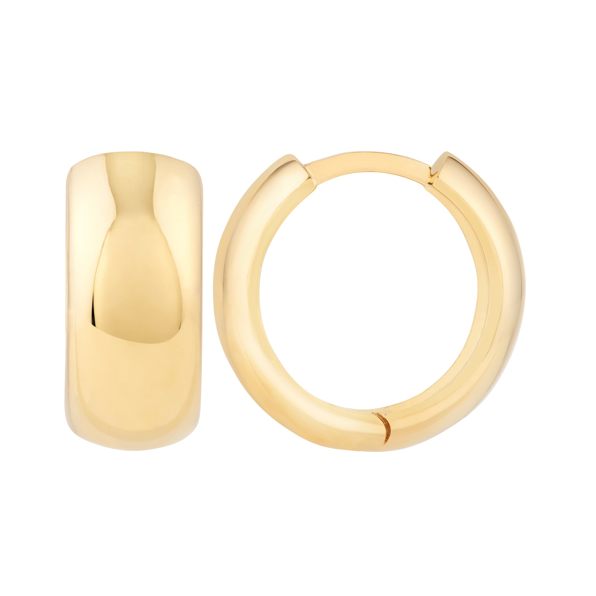 Polished Wide Huggie Earrings