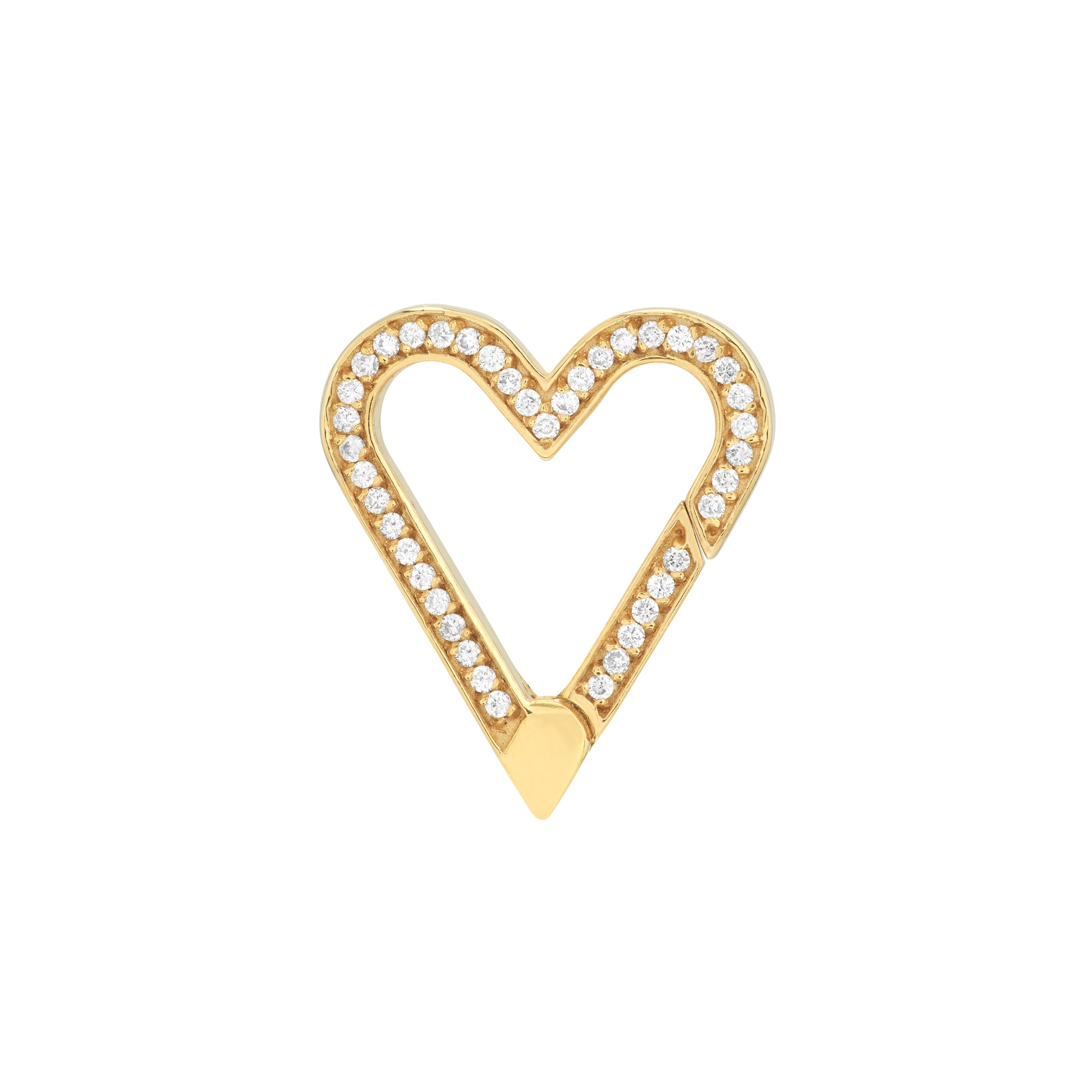 Diamond Open Heart Push Lock