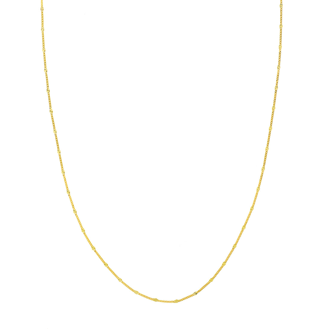 Curb Saturn Chain with Diamond-Cut Stations