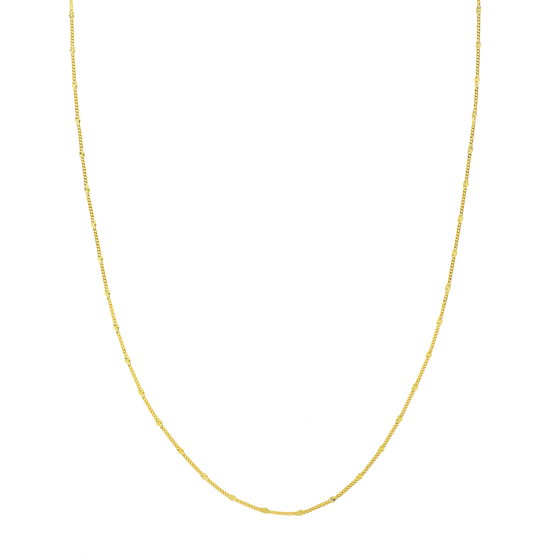 Curb Saturn Chain with Diamond-Cut Stations