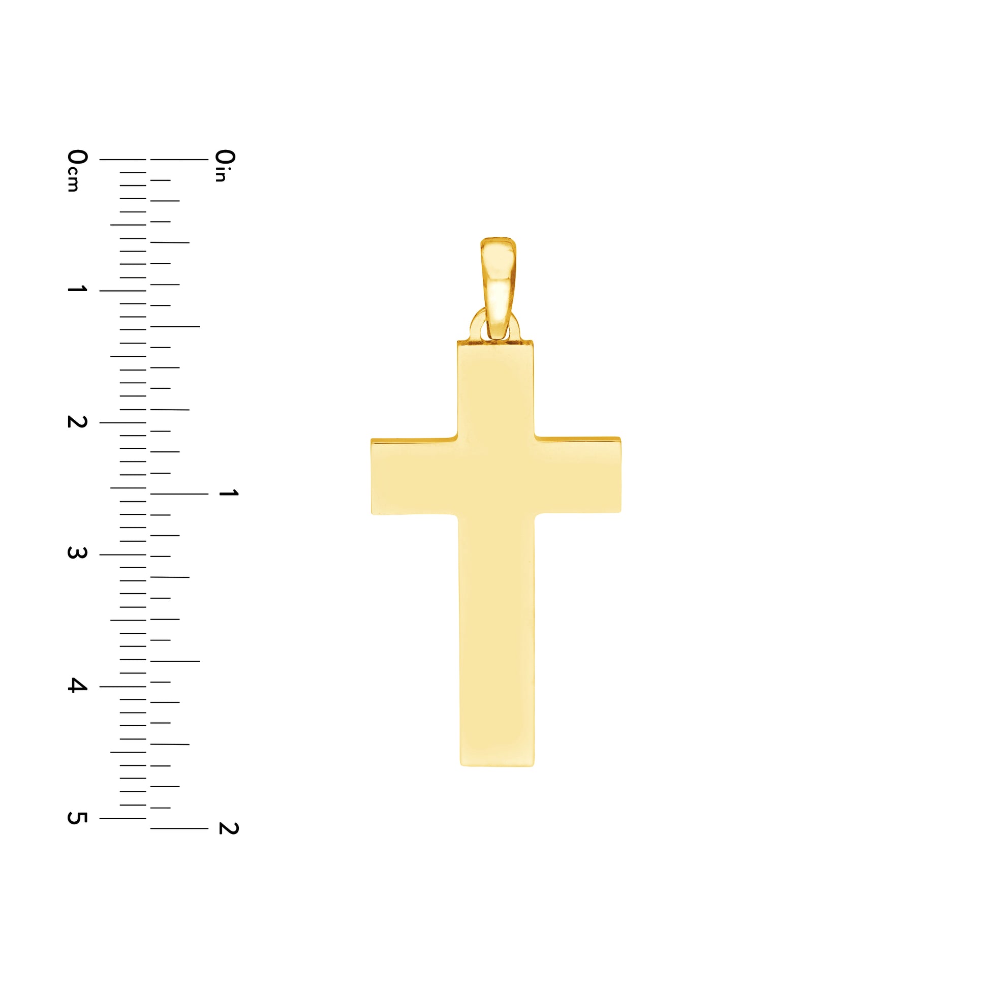 Large Plain Flat Polished Cross Pendant