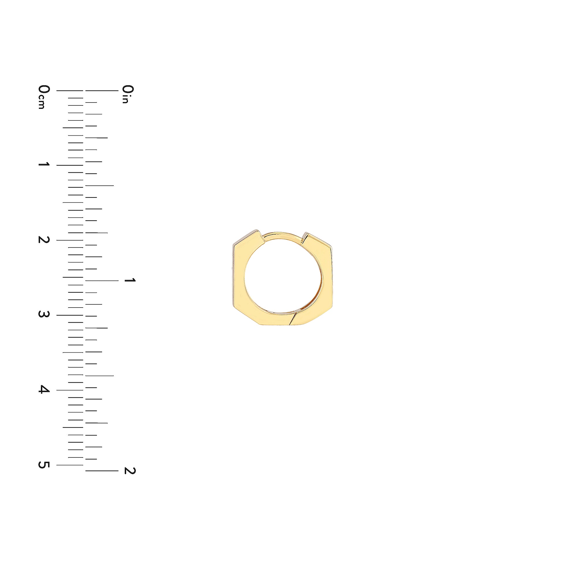Heptagon Polished Huggie Earrrings