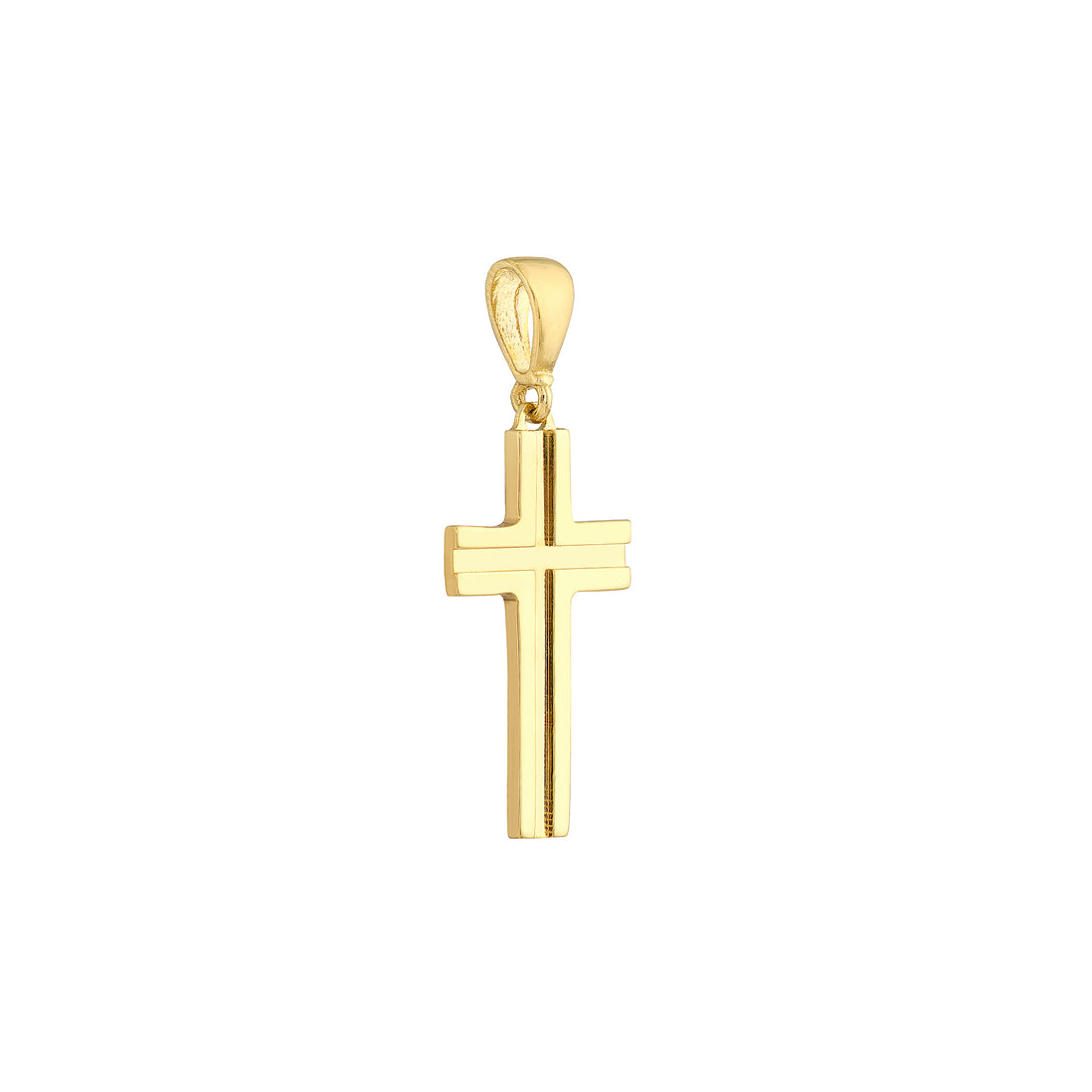 Small Polished Grooved Cross