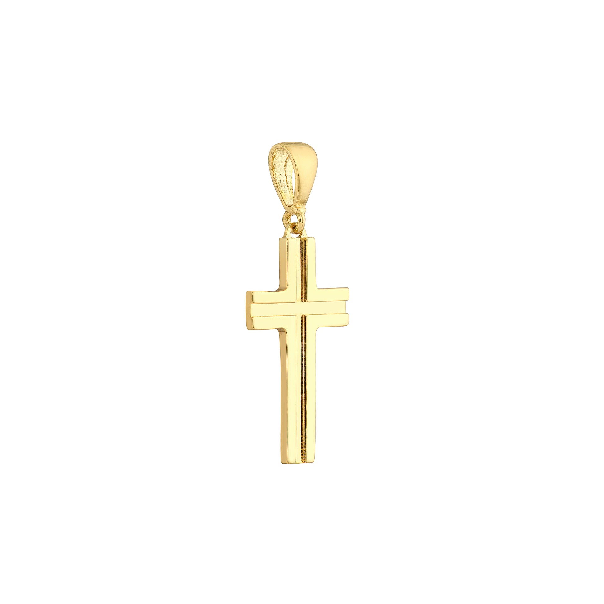 Small Polished Grooved Cross