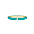Diamond Bezel on Teal Enamel Band