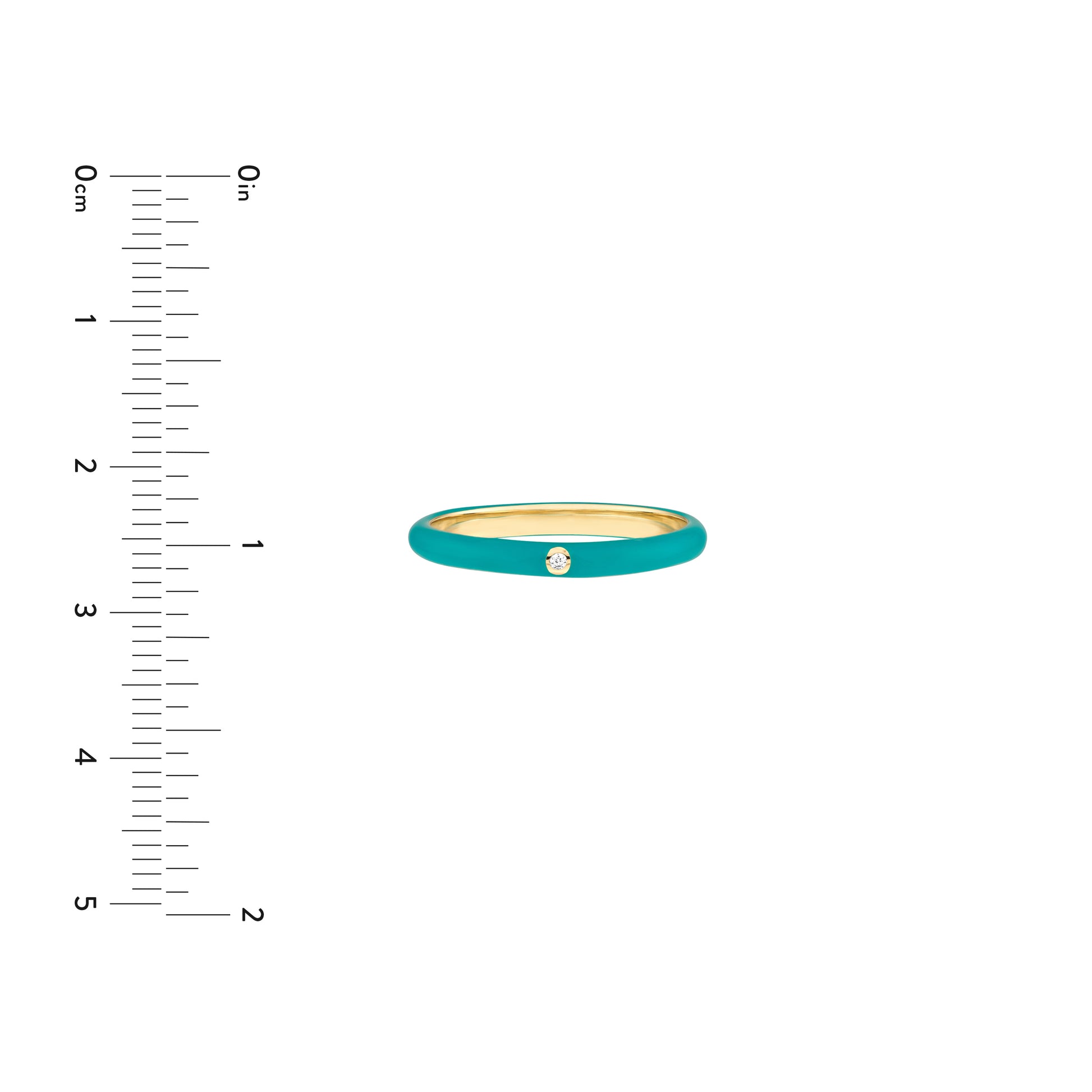 Diamond Bezel on Teal Enamel Band