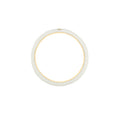 Diamond Bezel on White Enamel Band Ring