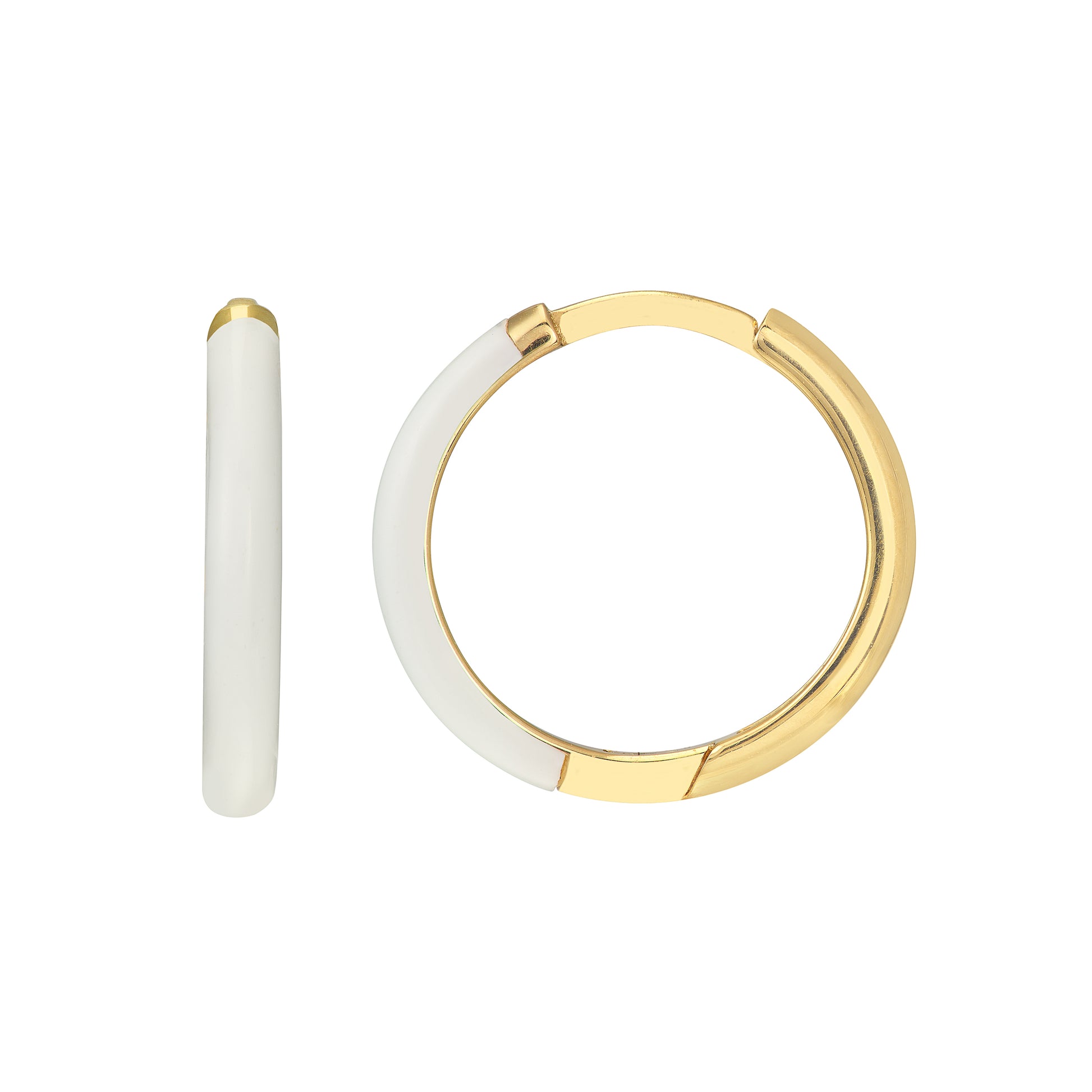 White Enamel 1/2 Polished Hoops