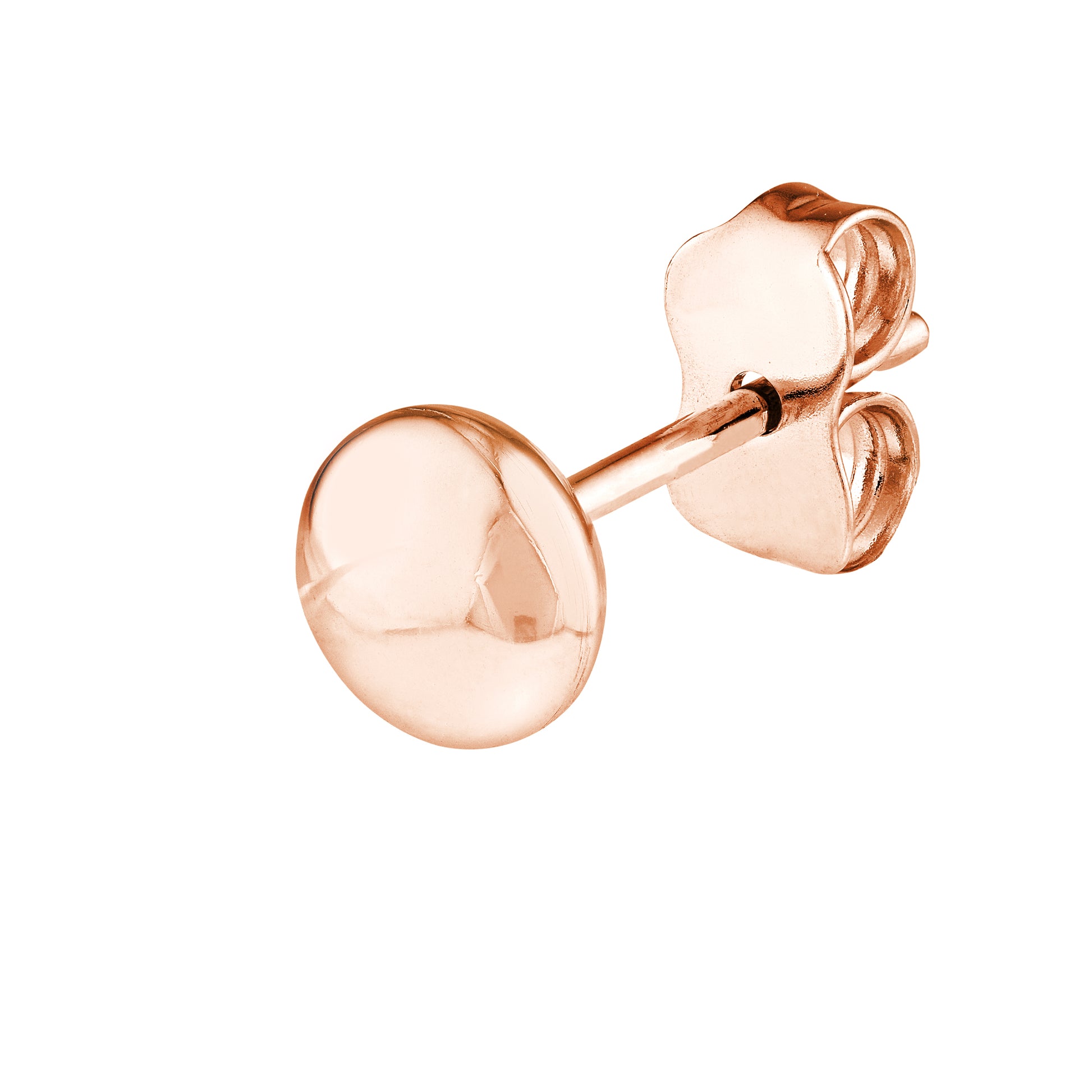 5.5mm Flat Round Pebble Stud Earrings