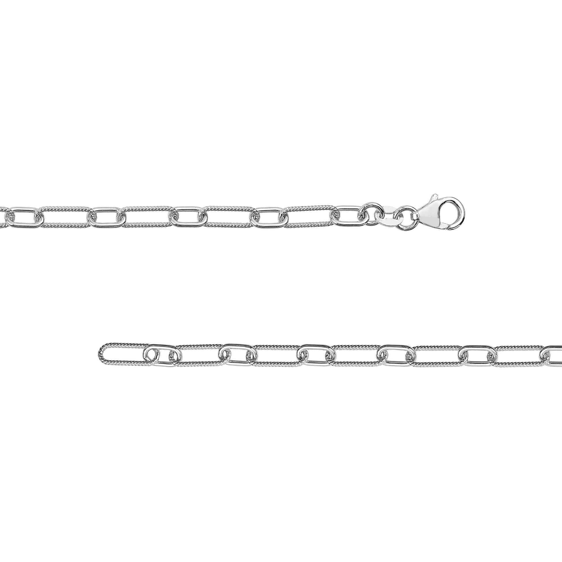 4.35mm Smooth and Twisted Paper Clip Chain