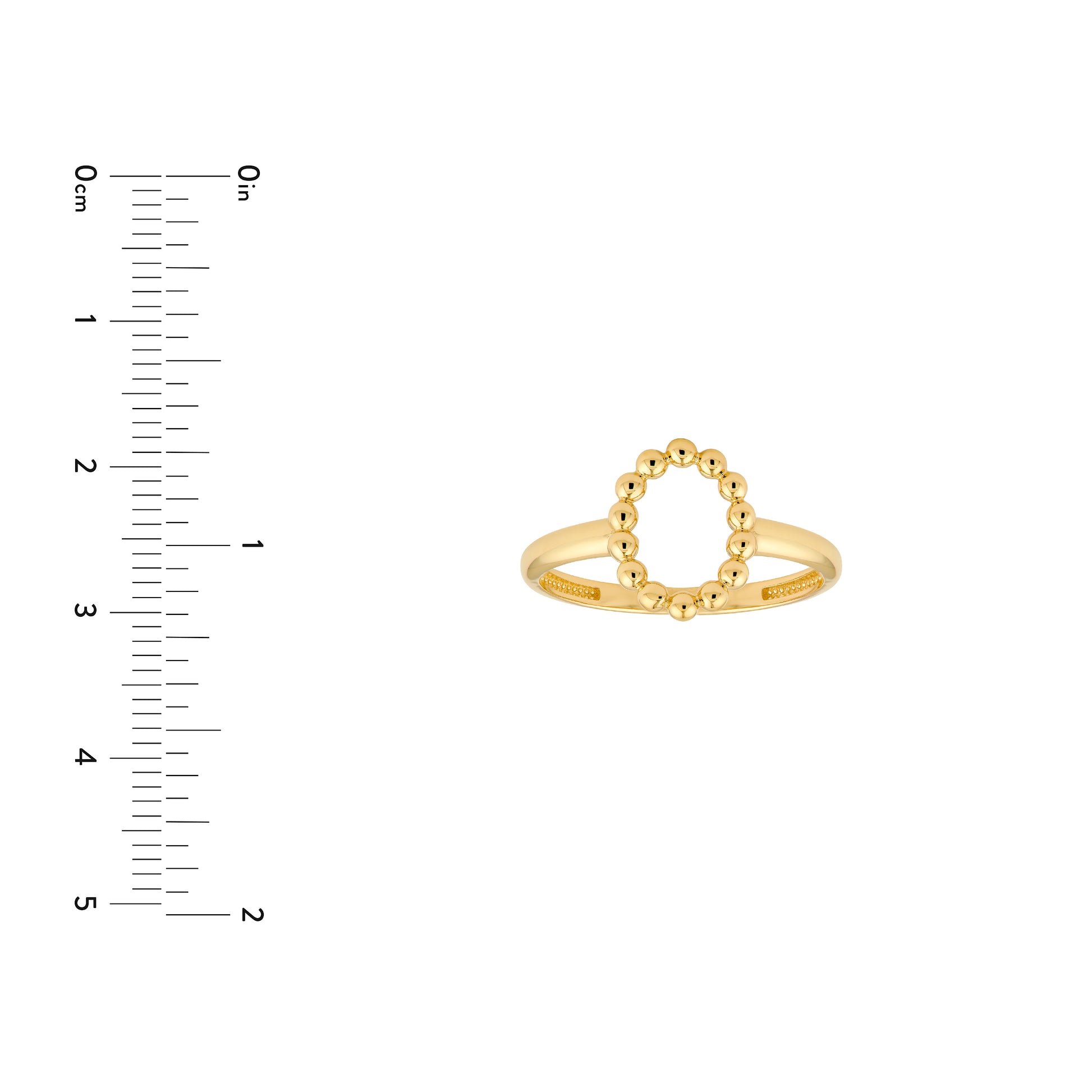 Beaded Open Oval Ring