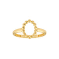 Beaded Open Oval Ring