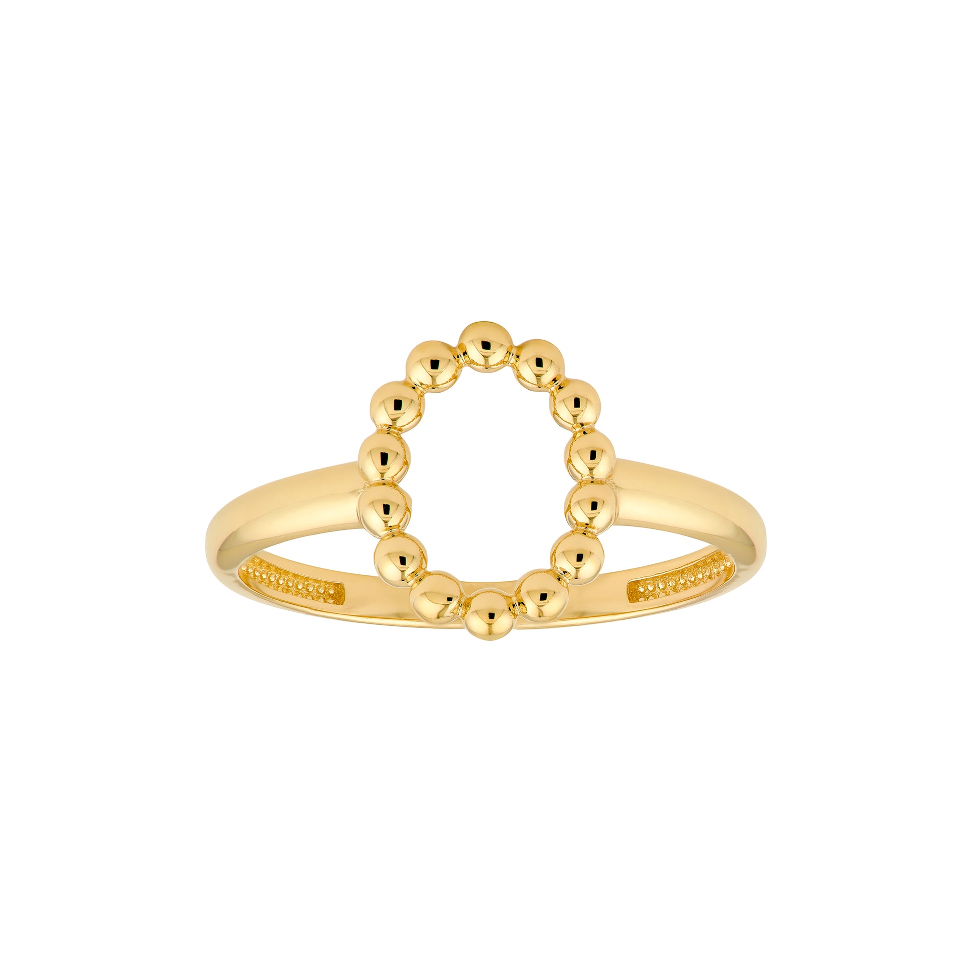 Beaded Open Oval Ring