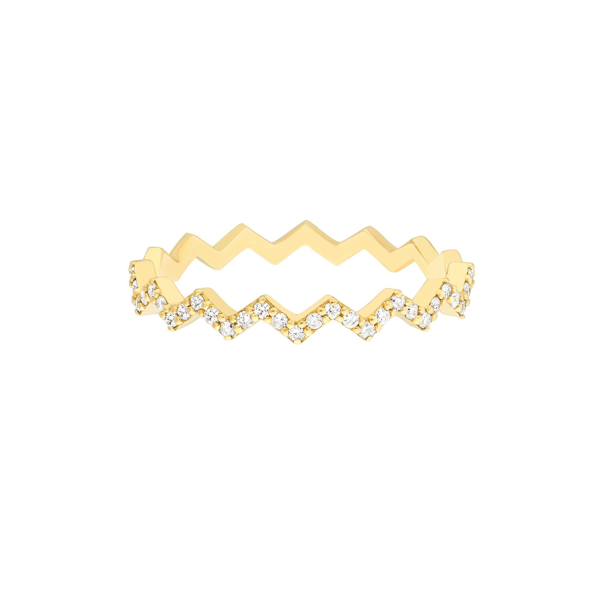 Diamond Polished Zig Zag Ring