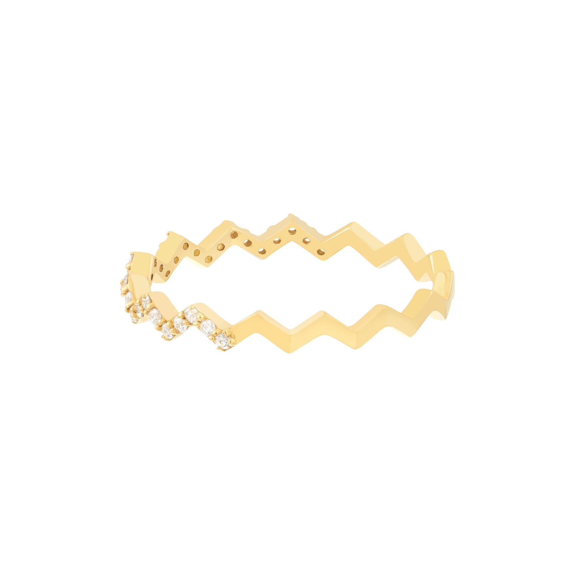 Diamond Polished Zig Zag Ring
