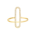 Diamond Paper Clip Frame Ring