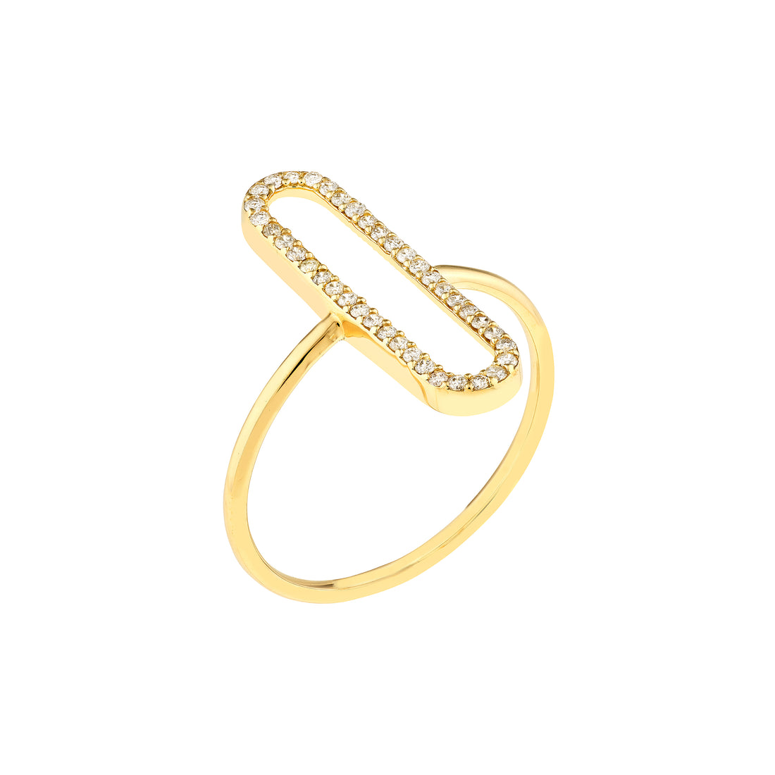 Diamond Paper Clip Frame Ring