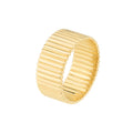 Ribbed Cigar Wide Band Ring