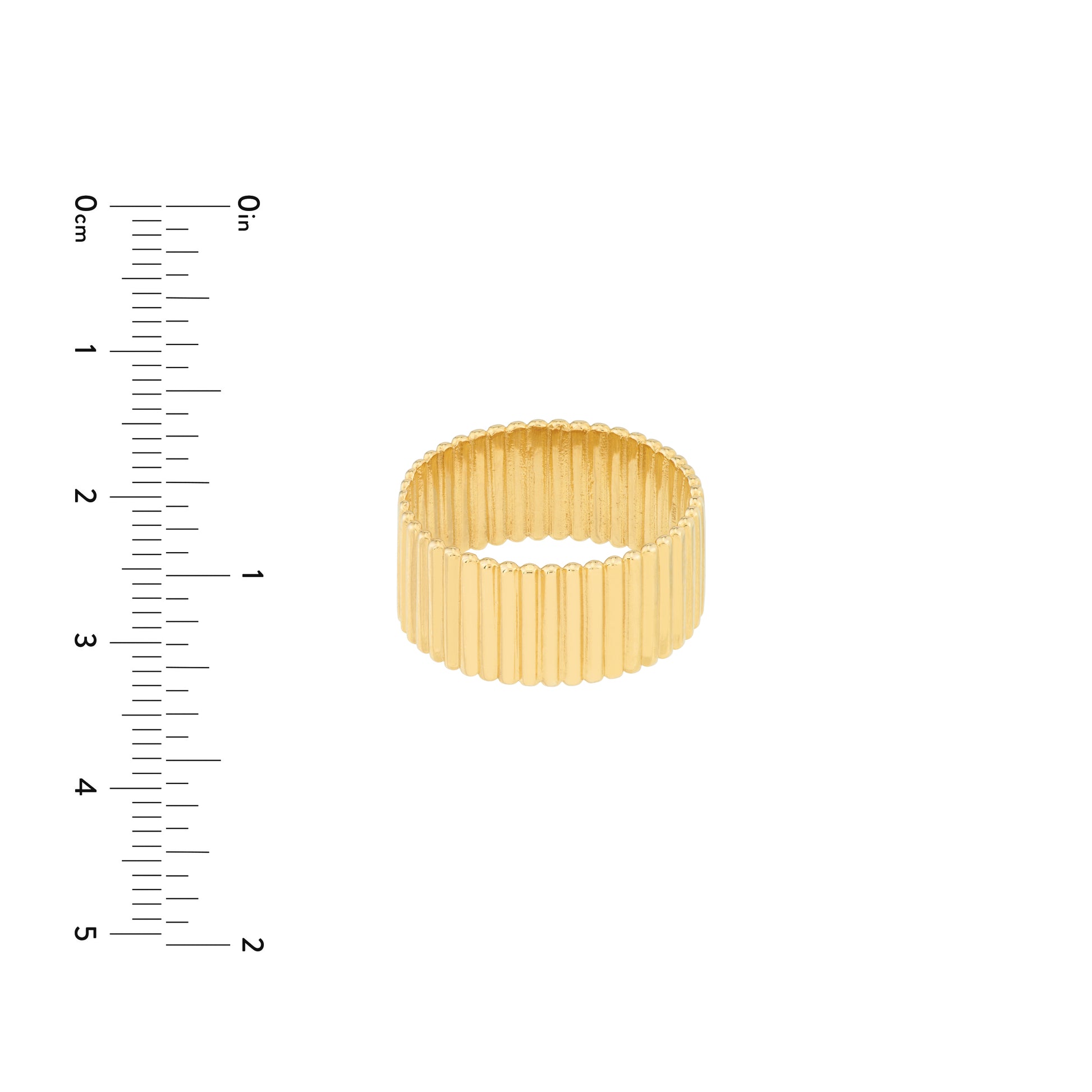 Ribbed Cigar Wide Band Ring