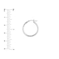 2mm x 20mm Diamond-Cut Hoop Earrings